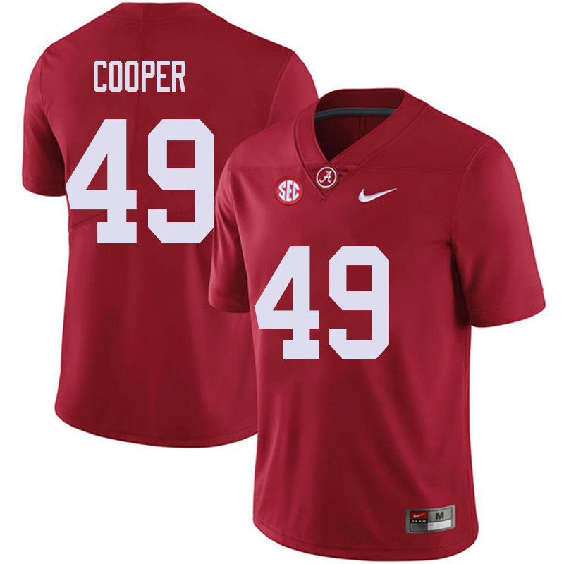Alabama Crimson Tide Men's William Cooper #49 Red NCAA Nike Authentic Stitched 2018 College Football Jersey EW16G10OJ